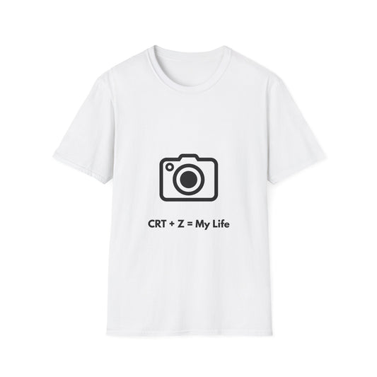 Camera Enthusiast T-Shirt - CRT + Z = My Life, Photography Gift, Unisex Tee, Birthday Gift, Casual Wear, Softstyle Shirt