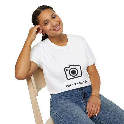 Camera Enthusiast T-Shirt - CRT + Z = My Life, Photography Gift, Unisex Tee, Birthday Gift, Casual Wear, Softstyle Shirt
