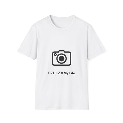 Camera Enthusiast T-Shirt - CRT + Z = My Life, Photography Gift, Unisex Tee, Birthday Gift, Casual Wear, Softstyle Shirt