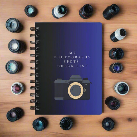 Photography Spots Spiral Bound Journal | Travel Planner, Gift for Photographers, Creative Journal, Memory Keeper, Checklist