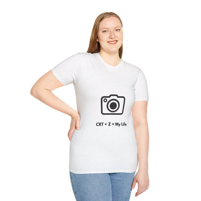 Camera Enthusiast T-Shirt - CRT + Z = My Life, Photography Gift, Unisex Tee, Birthday Gift, Casual Wear, Softstyle Shirt