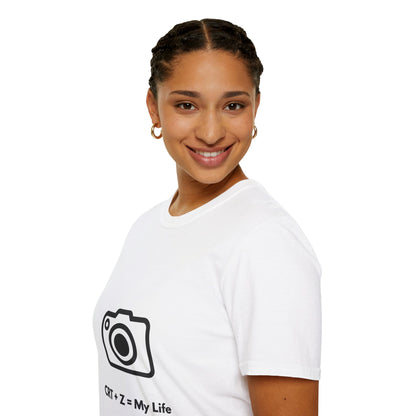 Camera Enthusiast T-Shirt - CRT + Z = My Life, Photography Gift, Unisex Tee, Birthday Gift, Casual Wear, Softstyle Shirt